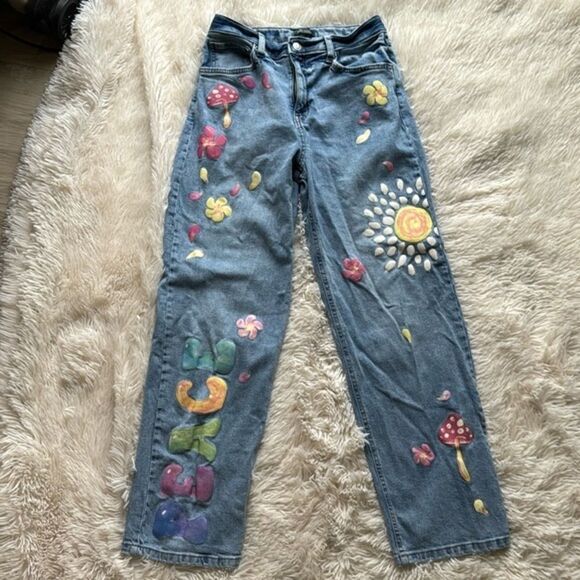 Wild Fable High Rise ‘Dad Jeans’ Hippie Boho Size 4 Boyfriend Loose Fit - Picture 2 of 11